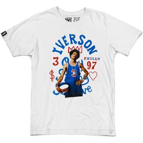 Roots of Fight Officially Licensed Iverson Philly Photo White Tee in Saudi Arabia