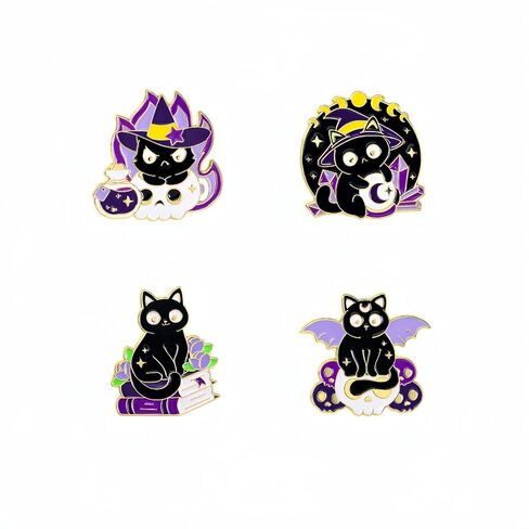 Cute Enamel Pins for Backpacks - Cartoon Lapel Pins - Purple Cat Anime brooch pins for Women Charming in Saudi Arabia