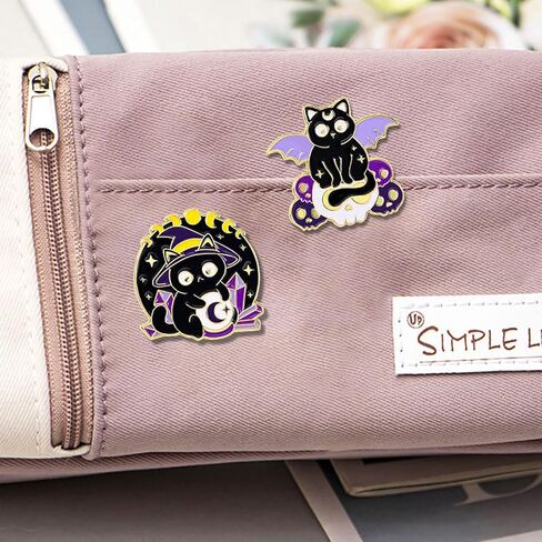 Cute Enamel Pins for Backpacks - Cartoon Lapel Pins - Purple Cat Anime brooch pins for Women Charming in Saudi Arabia