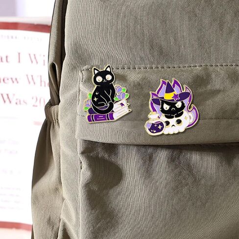 Cute Enamel Pins for Backpacks - Cartoon Lapel Pins - Purple Cat Anime brooch pins for Women Charming in Saudi Arabia