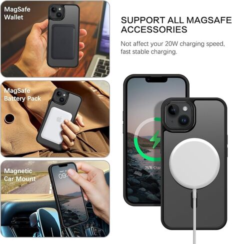 BENTOBEN Magnetic for iPhone 13 Case & iPhone 14 Case [Compatible with Magsafe] Translucent Matte Phone Case iPhone 13/14 Slim Shockproof Women Men Protective Cover for iPhone 13/14 6.1", Hot Pink in Kuwait