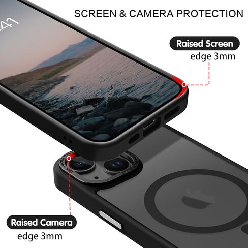 BENTOBEN Magnetic for iPhone 13 Case & iPhone 14 Case [Compatible with Magsafe] Translucent Matte Phone Case iPhone 13/14 Slim Shockproof Women Men Protective Cover for iPhone 13/14 6.1", Hot Pink in Kuwait