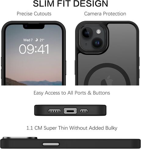 BENTOBEN Magnetic for iPhone 13 Case & iPhone 14 Case [Compatible with Magsafe] Translucent Matte Phone Case iPhone 13/14 Slim Shockproof Women Men Protective Cover for iPhone 13/14 6.1", Hot Pink in Kuwait