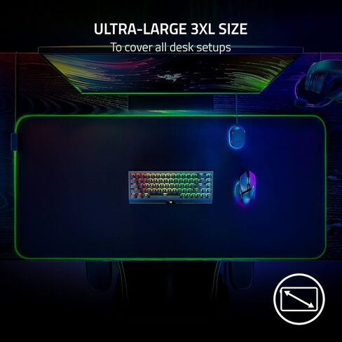 Razer Goliathus Extended Chroma Gaming Mousepad: Customizable RGB Lighting - Soft, Cloth Material - Balanced Control & Speed - Non-Slip Rubber Base - Halo Infinite Edition in Saudi Arabia