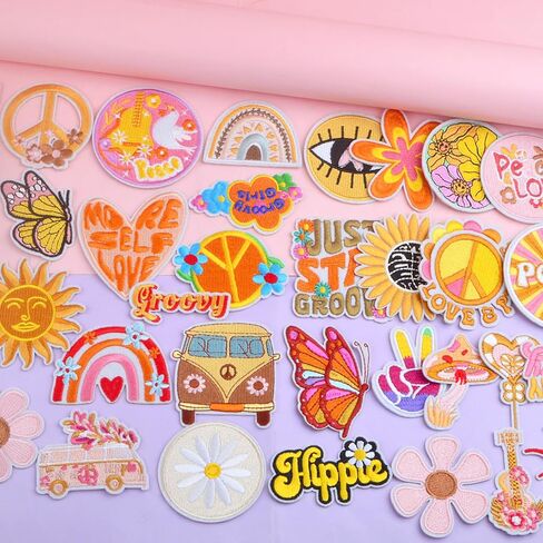 10pcs A Lil' Bougie Iron on Patches Classic Black White Mixed Stay Weird Boy Embroidered Applique Funny Letters Words Sew on Decorative Patch for Clothes Jeans Jackets Hats Backpacks in Kuwait