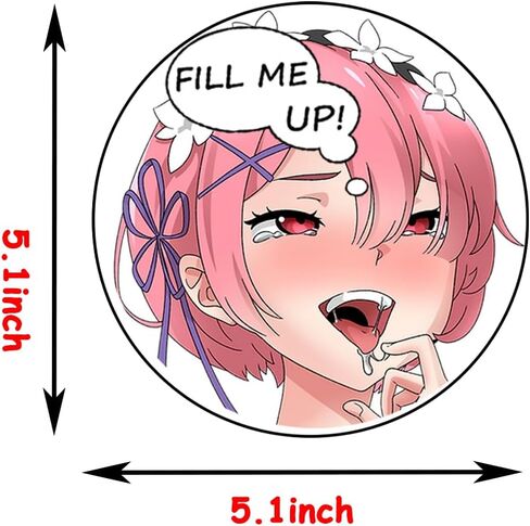 5.1 Inch Cute Girl Anime Car Decals Creative Fill Me Up DIY Decoration Laptop Window Bumper Trunk Luggage Waterproof Stickers (Ram) in Kuwait