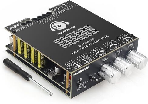 ZK-1002T 100W+100W لوحة مضخم طاقة ، رقاقة TPA3116D2 مع مدخلات Bluetooth و AUX ، مضخم طاقة صوتية 2.0 قناة in Kuwait