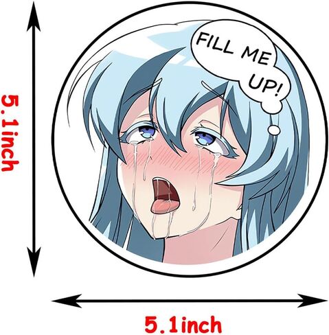 5.1 Inch Cute Girl Anime Car Decals Creative Fill Me Up DIY Decoration Laptop Window Bumper Trunk Luggage Waterproof Stickers (Ram) in Kuwait