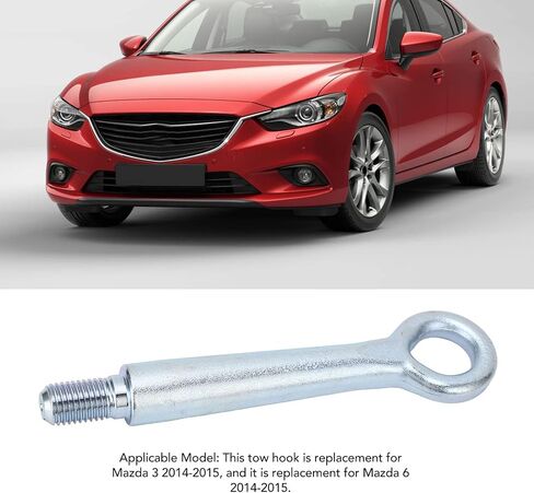Car Door Hinge Pins Front Tow Hook Accessories Father's Dad Gifts, Bumper Towing Hook, for Mazda 3 6 2014-2015, KD5350EJ1B, Forged Steel in Saudi Arabia