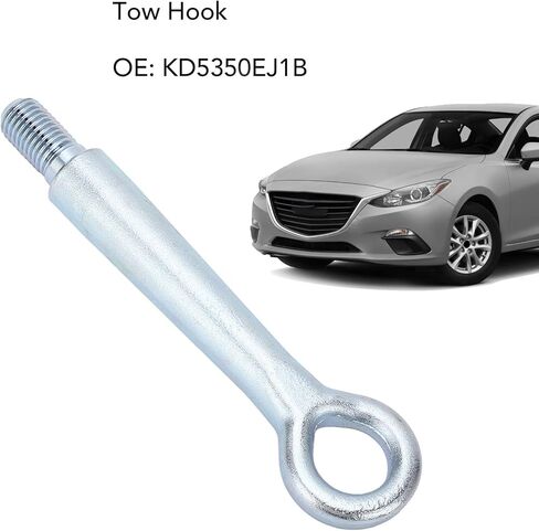 Car Door Hinge Pins Front Tow Hook Accessories Father's Dad Gifts, Bumper Towing Hook, for Mazda 3 6 2014-2015, KD5350EJ1B, Forged Steel in Saudi Arabia