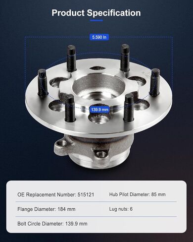 ECCPP 2PCS Front Wheel Hub Assembly 515121 لـ Chevrolet Colorado 2009-2012 4x4 Models فقط ، لنماذج GMC Canyon 2009-2012 4x4 فقط مع ABS in Saudi Arabia