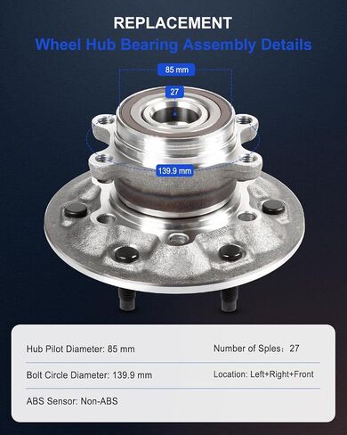 ECCPP 2PCS Front Wheel Hub Assembly 515121 لـ Chevrolet Colorado 2009-2012 4x4 Models فقط ، لنماذج GMC Canyon 2009-2012 4x4 فقط مع ABS in Saudi Arabia