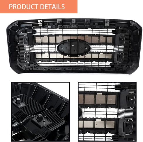 Sterling Gray Metallic Shell+Chrome Trim Front Grill Compatible with 2011-2016 Super Duty Laria F250 F350 F450 F550 Replace for BC3Z-8200-A in Saudi Arabia