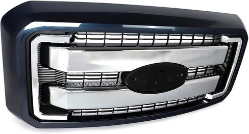 Sterling Gray Metallic Shell+Chrome Trim Front Grill Compatible with 2011-2016 Super Duty Laria F250 F350 F450 F550 Replace for BC3Z-8200-A in Saudi Arabia