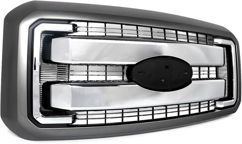 Sterling Gray Metallic Shell+Chrome Trim Front Grill Compatible with 2011-2016 Super Duty Laria F250 F350 F450 F550 Replace for BC3Z-8200-A in Saudi Arabia