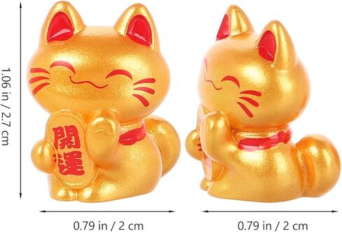 9pcs راتنج المناظر الطبيعية Fortune Cat محظوظات Fortune Cat التماثيل Mini Maneki التماثيل الحلي للسيارة مكتب المنزل in Kuwait