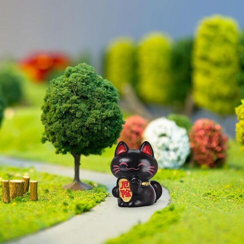 9pcs راتنج المناظر الطبيعية Fortune Cat محظوظات Fortune Cat التماثيل Mini Maneki التماثيل الحلي للسيارة مكتب المنزل in Kuwait