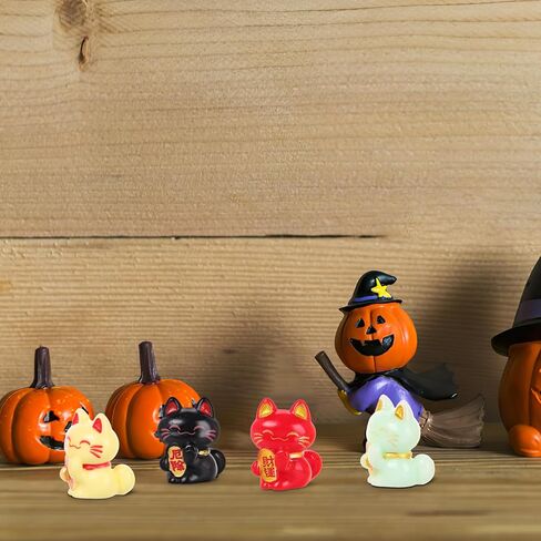 9pcs راتنج المناظر الطبيعية Fortune Cat محظوظات Fortune Cat التماثيل Mini Maneki التماثيل الحلي للسيارة مكتب المنزل in Kuwait