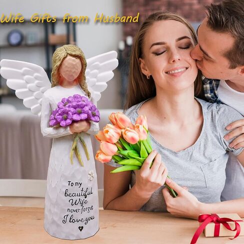 هدايا الزوجة من هدايا يوم-براث يوم الزوجة ، والهدايا للمرأة ، وهدية زفاف ، وهدايا لزوجتي للزوجة ، أفضل زوجة تقدم التماثيل الراتنج اليدوية (الأزرق) in Kuwait