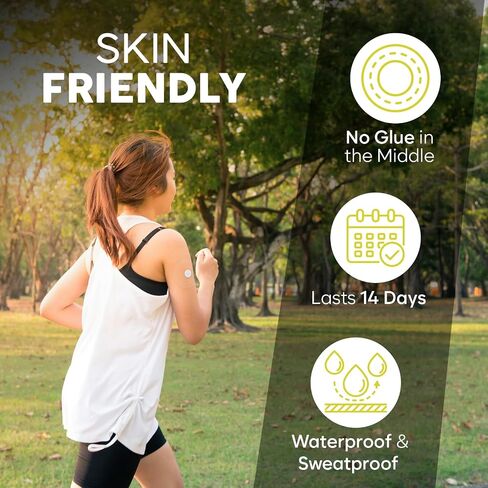 Freestyle Libre 2 Covers Waterproof – 20 Libre 2 Sensor Covers, Transparent, Easy to Apply and Remove, Long-Lasting, No Glue on Center, Non-Irritating – Ideal for Sports, Swimming, and Daily Use in Saudi Arabia