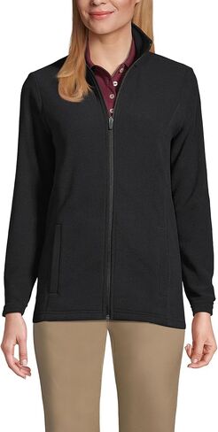 LANDS 'END WOMENS THERTACHECK 100 فريك سترة أسود طويل القامة in Saudi Arabia