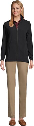 LANDS 'END WOMENS THERTACHECK 100 فريك سترة أسود طويل القامة in Saudi Arabia