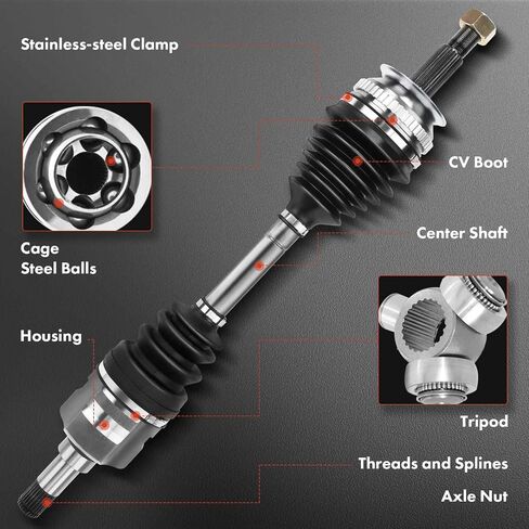 A-Premium Rear Left and Right CV Axle Shaft Assembly Compatible with Honda Pioneer 1000, Pioneer 1000-5 2016-2021, 2-PC Set, Replace# 42350-HL4-A01, 42320-HL4-A01 in Saudi Arabia