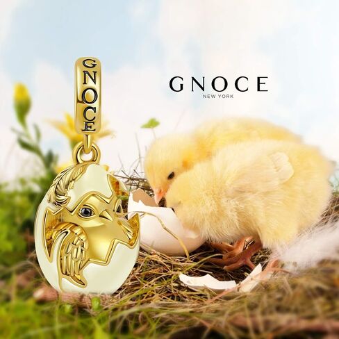 سحر قلادة البيض في GNOCE Easter Open مع حبات القلب الساحرة 925 الفضة الاسترليني مينا ملونة سوار/قلادة للنساء هدية عيد الأم (النمط-5) in Saudi Arabia
