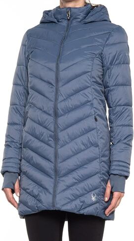 Spyder Women's Boundless Long Puffer Coat, Color Options in Kuwait
