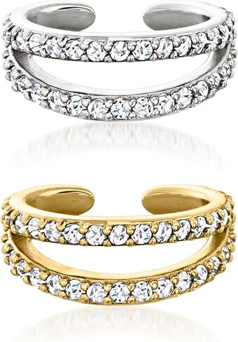 Ross-Simons 0.80 CT. T.W. مجموعة المجوهرات CZ: 2 أصفاد أذن واحدة في الفضة الاسترليني والذهب 18 كيلو بايت على الجنيه الإسترليني in Saudi Arabia