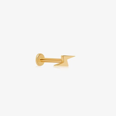 14K الذهب الصلب البرق مسمار القرط المسطح الخلفي الخلفي حلق الخيوط tragus helix piercing المجوهرات للنساء الرجال حساسية الأذنين أنف حلق للأذن العلوية الحد الأدنى مسمار واحد in Kuwait