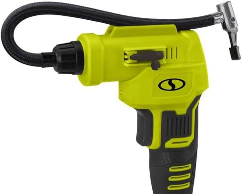 24V-AJC-MAX Cordless Portable Air Compressor Kit | W/ 1.3-Ah Battery, Nozzle Accessories, and Storage Bag in Kuwait