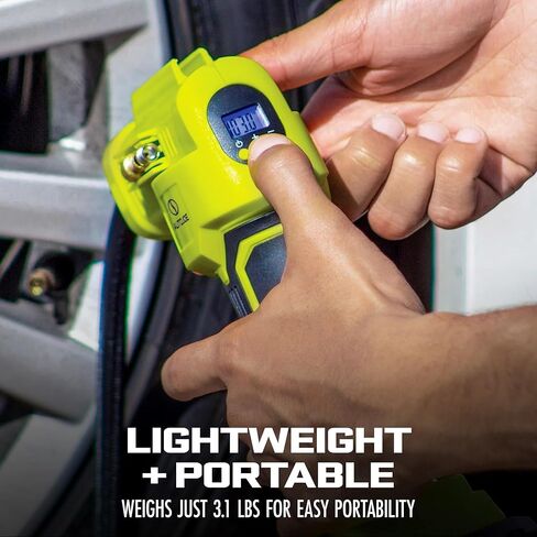 24V-AJC-MAX Cordless Portable Air Compressor Kit | W/ 1.3-Ah Battery, Nozzle Accessories, and Storage Bag in Kuwait