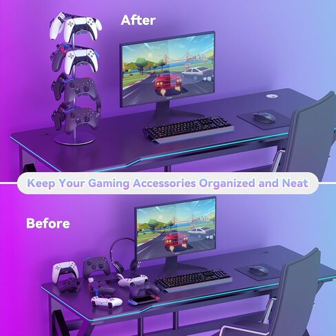 Controller Stand Compatible with Xbox PS5 PS4 Nintendo Switch, 3 Tiers Aluminum Gaming Headset Stand, Rotatable Headphone Controller Holder Organizer Rack, Universal & Large Capacity (Silver) in Kuwait