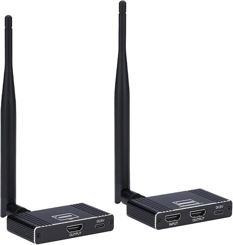 Wireless HDMI Transmitter and Receiver, 5.8GHz Wireless HDMI Extender 656Ft/ 200M Up to 1080P@60hz HDMI Video Resolution, Support laptops, PCs, Blu-ray Player, DVD, Digital Video Cameras etc in Kuwait
