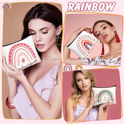 Pinkunn 32 PCS Boho Canvas Makeup Bag Bag Inspirational Cosmetic Bag Bulk Housebering Week Homports for President Education Pouch Pouch Pouch Pouch Beaction in Saudi Arabia