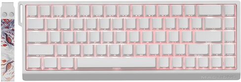 Hyekit x fgg madlions Mad 60 He RGB 60 ٪ Switch Magnetic Switch لوحة مفاتيح ميكانيكية ميكانيكية مع تشغيل قابل للتعديل ، وضع تشغيل سريع ، إضاءة RGB 16 مليون لون ، لأجهزة الكمبيوتر/MAC ، أبيض in Kuwait