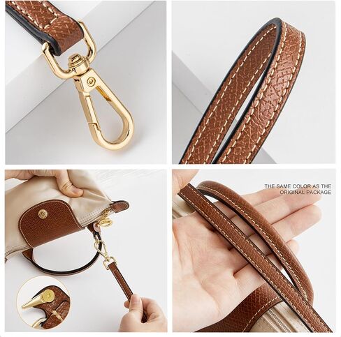 Bag Leather Strap Replacement Adjustable Crossbody Shoulder Straps for XS Le Pliage MINI Pouch, No Damage Conversion Kits Accessories moka color (MINI-Mocha-Silver) in Saudi Arabia