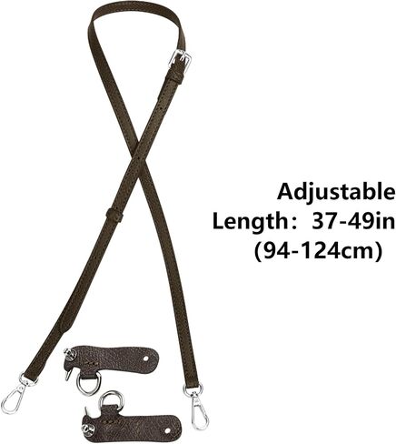 Bag Leather Strap Replacement Adjustable Crossbody Shoulder Straps for XS Le Pliage MINI Pouch, No Damage Conversion Kits Accessories moka color (MINI-Mocha-Silver) in Saudi Arabia