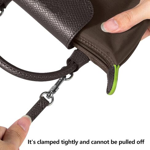 Bag Leather Strap Replacement Adjustable Crossbody Shoulder Straps for XS Le Pliage MINI Pouch, No Damage Conversion Kits Accessories moka color (MINI-Mocha-Silver) in Saudi Arabia