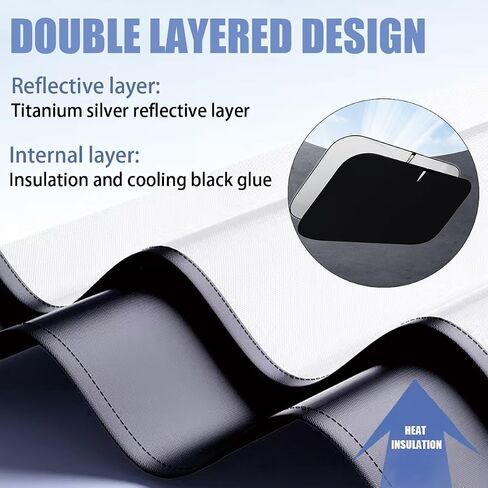Sunshade for Car Windshield Sunshade Sun Shade Front Window Visor Foldable Accessories Cover Accordion Automotive Interior Protection Car Truck SUV Universal (57''x33.5'') in Saudi Arabia