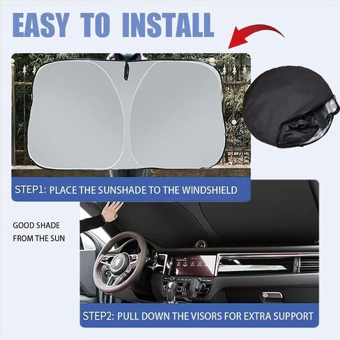 Sunshade for Car Windshield Sunshade Sun Shade Front Window Visor Foldable Accessories Cover Accordion Automotive Interior Protection Car Truck SUV Universal (57''x33.5'') in Saudi Arabia