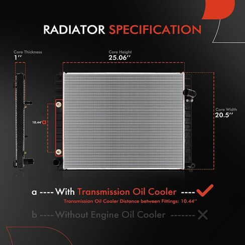 A-Premium Engine Coolant Radiator Assembly with Transmission Oil Cooler Compatible with Infiniti FX35 2009-2012, FX37 2013, FX50 2009-2013, Q70 2014-2017, Automatic Transmission in Saudi Arabia