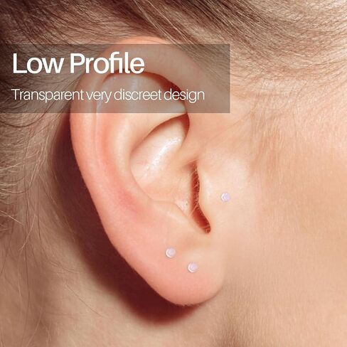 Clear Earrings for Sports,16G Plastic Nose Rings for Surgery,Nose Piercing Retainer,Helix labret Tragus Lip Piercing Jewelry,Clear Piercing Retainer(6mm 8mm 10mm 12mm) in Kuwait