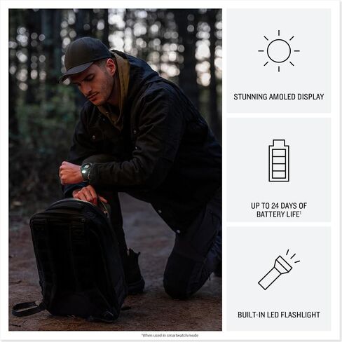 Garmin Instinct® 3 45mm ، شاشة مشحونة بالطاقة الشمسية ، ساعة GPS الذكية في الهواء الطلق الوعرة ، إطار مقوى بالمعادن ، مصباح يدوي مدمج ، أسود in Saudi Arabia