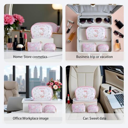 ambealla clear cosmetic bage bags makeup bags with with brush holder ، charge travel aduttry bage for women ، kincin kincinp storing storage for home & trips 3pcs 3pcs in Kuwait