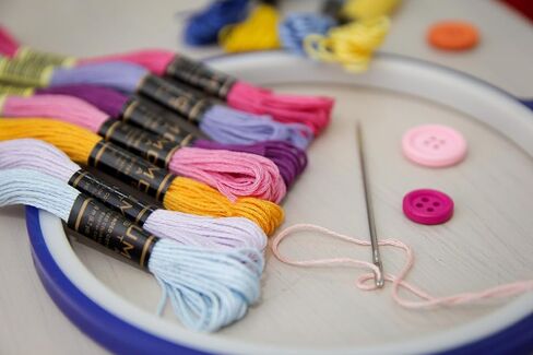 Pack of 50 Popular Colours Premium Embroidery Thread | 100% Egyptian Cotton Premium Skeins | Cross Stitch Embroidery Floss | Oeko TEX Certified| (24, 24 Skeins Red) in Kuwait