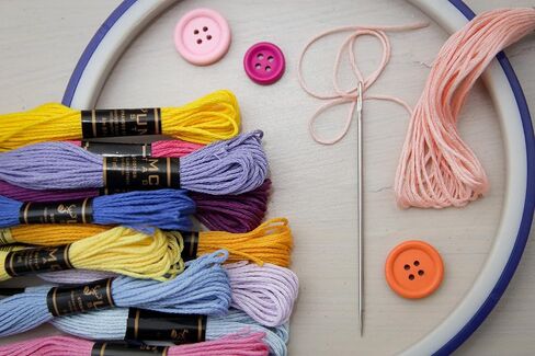 Pack of 50 Popular Colours Premium Embroidery Thread | 100% Egyptian Cotton Premium Skeins | Cross Stitch Embroidery Floss | Oeko TEX Certified| (24, 24 Skeins Red) in Kuwait