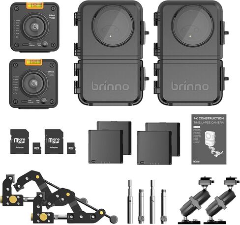 Brinno BCC5000 4K WiFi Time Lapse Camera Bundle - Advanced Imaging Sensor, HDR, IP65 Housing, Mobile App, Long-Life Rechargeable Power, Bluetooth, Cloud Storage, Construction Monitoring System in Saudi Arabia