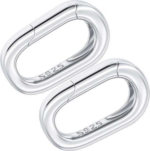 2Pcs 18K Gold Filled Oval Clasps Tiny Necklace Shortener Enhancer Closures Bracelet Carabiner Clips Christmas Wedding Connector Rings for Jewelry Making Women in Saudi Arabia